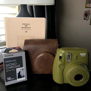 instax mini 8, Dark Green with case+film+album